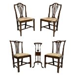 Pair of 19th century country elm dining chairs