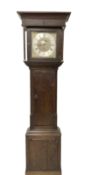 John Heaton - Provincial 30-hour oak cased longcase clock c1780 with a flat topped pediment