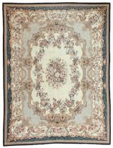 French Aubusson ivory ground carpet