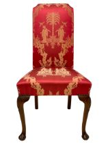 Georgian design mahogany framed high-back side chair