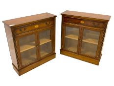 Pair of yew wood side cabinets