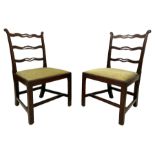 Pair of George III mahogany side chairs