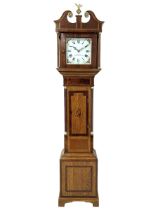 Richard Swaine of Stratford on Avon - 19th century 30-hour oak and mahogany longcase with a painted