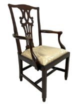 Georgian elm open armchair