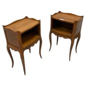Pair of early 20th century mahogany bedside tables