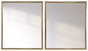 Pair of large gilt framed rectangular mirrors