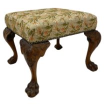 George II design walnut cabriole stool