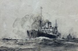 English School (20th century): Shipping Convoy at Sea