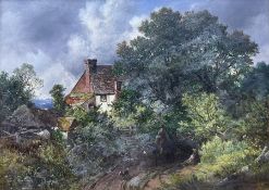 William S Rose (British 1810-1873): Rural Cottage Scene