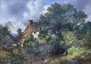 William S Rose (British 1810-1873): Rural Cottage Scene