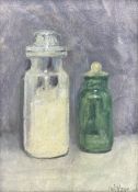 Barry De More (Northern British 1948-2023): Still Life of 'Two Glass Jars of Paint'