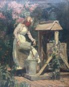 Scottish School (Late 19th century): Girl Fetching Water from the Well
