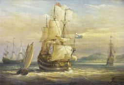 Attrib. John Fraser (British fl.1880-1927): Vessels Departing the Harbour