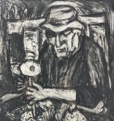Barry De More (Northern British 1948-2023): 'Sculptor with Mallet'