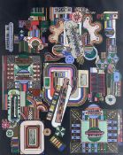 Sir Eduardo Paolozzi (Scottish 1924-2005): Abstract Composition for the Underground with Black Backg