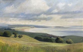 Anne Isabella Brooke (Yorkshire 1916-2002): Panoramic Coastal Landscape