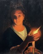 After Godfried Schalcken (Dutch 1643-1706): 'Young Girl with a Candle'