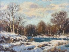 John D Henderson (Scottish 20th century): 'Snow at Waterfoot'