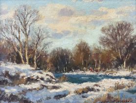 John D Henderson (Scottish 20th century): 'Snow at Waterfoot'