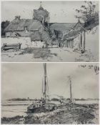 George Charles Haite (British 1855-1924): 'Burpham' and 'Boats at Anchor'