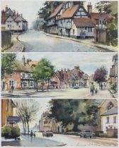 Harry Sheldon (British 1923-2002): 'Saturday Morning - Berkhamsted' 'The Almshouses - Northchurch' a