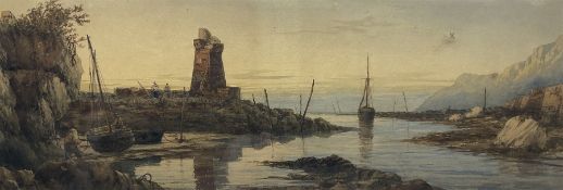Richard Henry Nibbs (British 1816-1893): Lynmouth Harbour - Devon