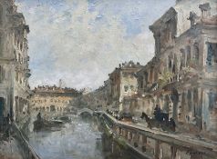 Italian Impressionist School (Mid-20th century): Venice Canal