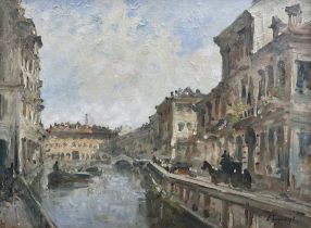 Italian Impressionist School (Mid-20th century): Venice Canal