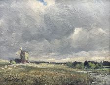 John Rabone Harvey (British 1862 - 1933): Sheep Resting by a Windmill