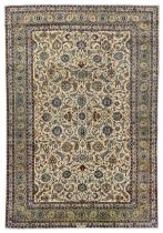 Persian Kashan ivory ground carpet