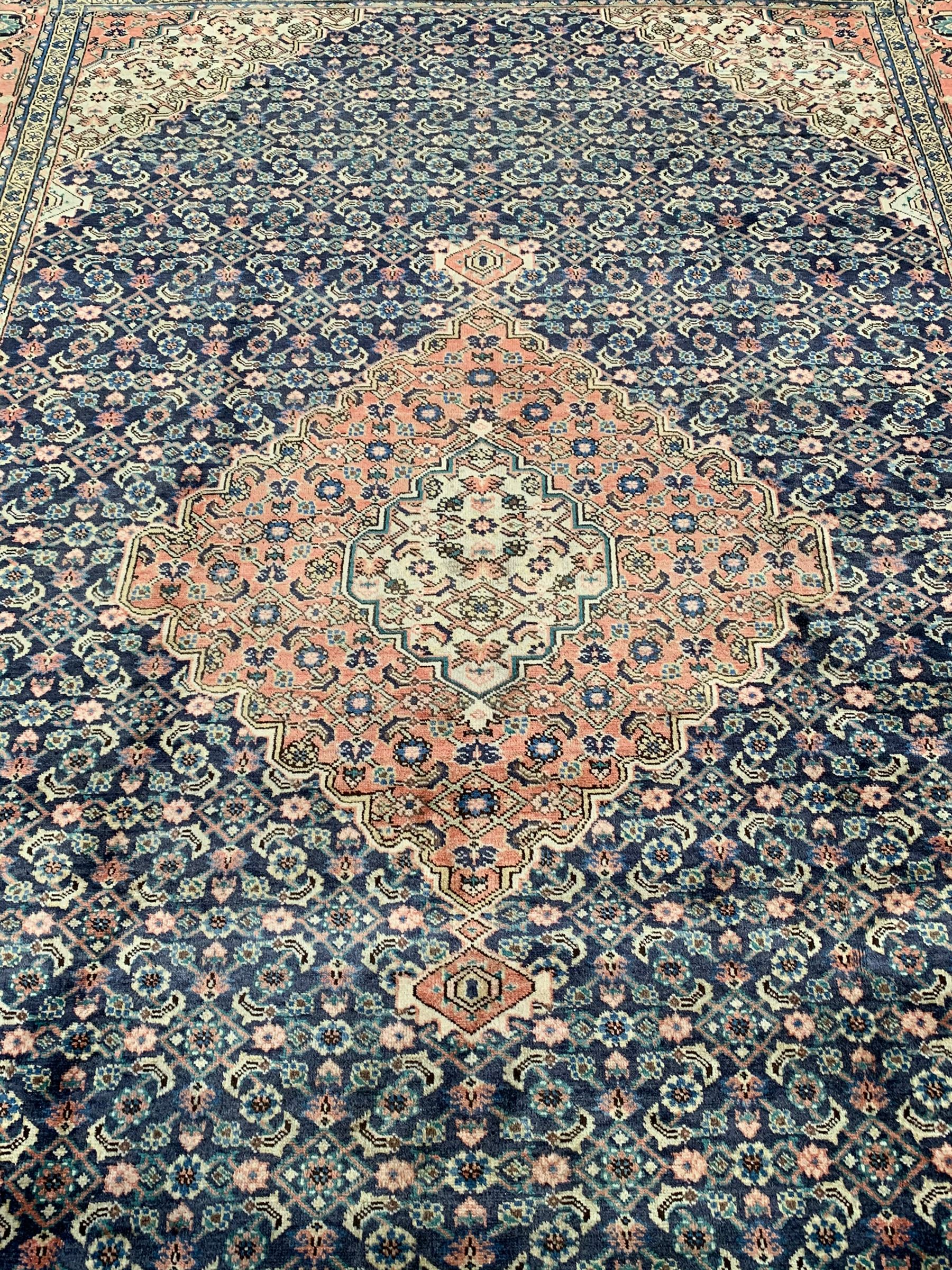 Persian pale indigo and peach ground rug - Image 4 of 8