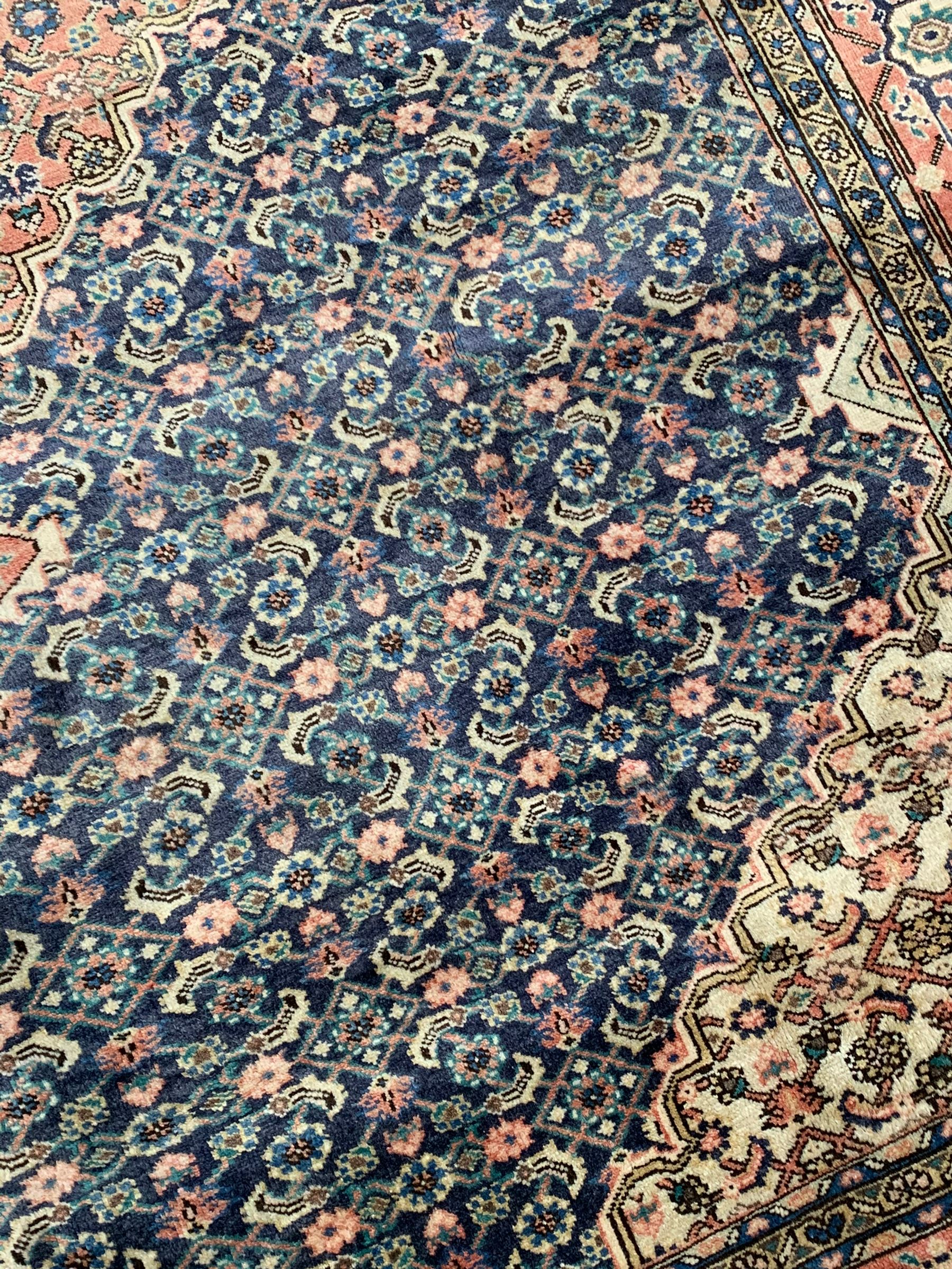 Persian pale indigo and peach ground rug - Image 5 of 8