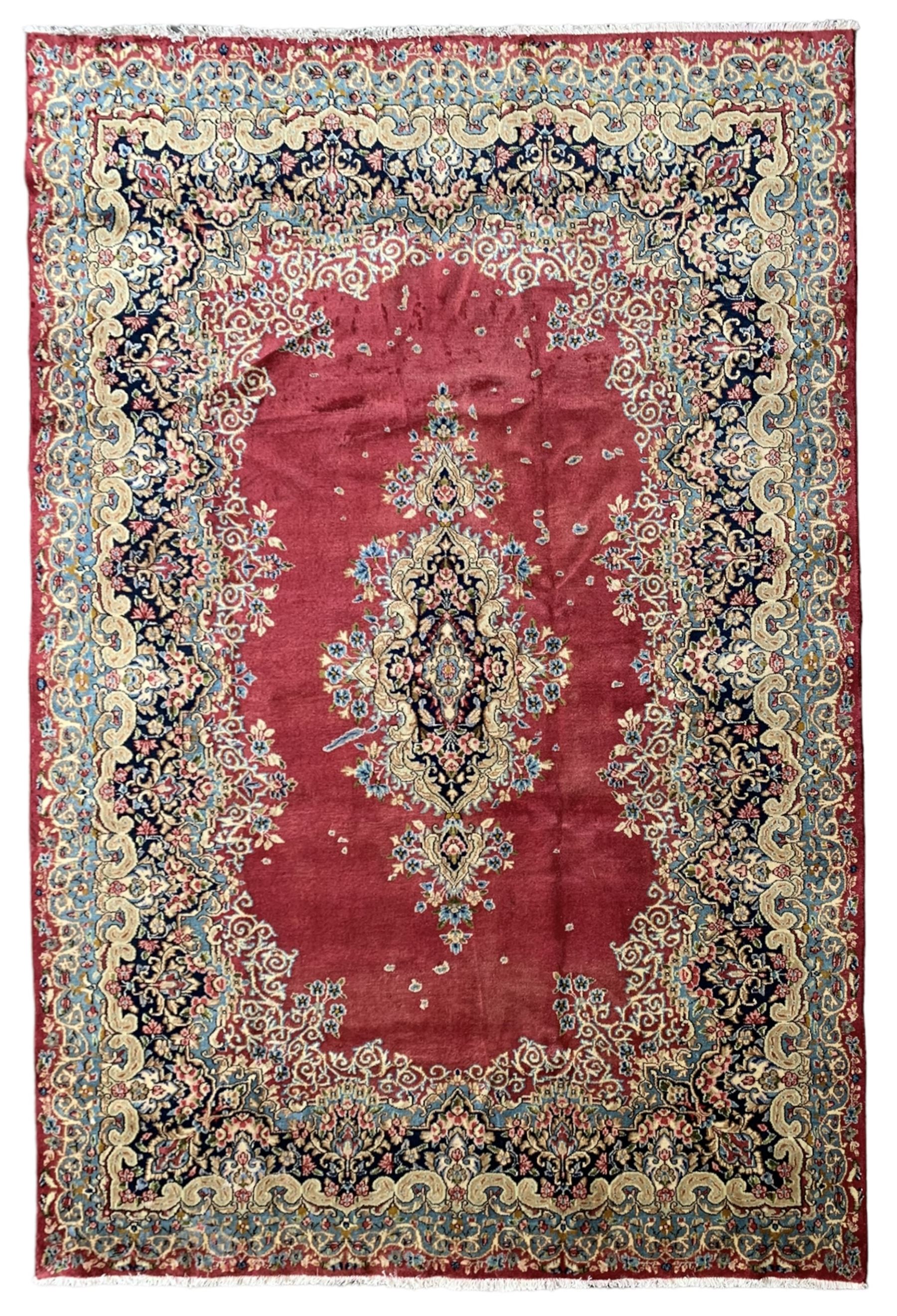 Persian Kerman red ground rug