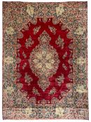Persian Kerman crimson ground carpet