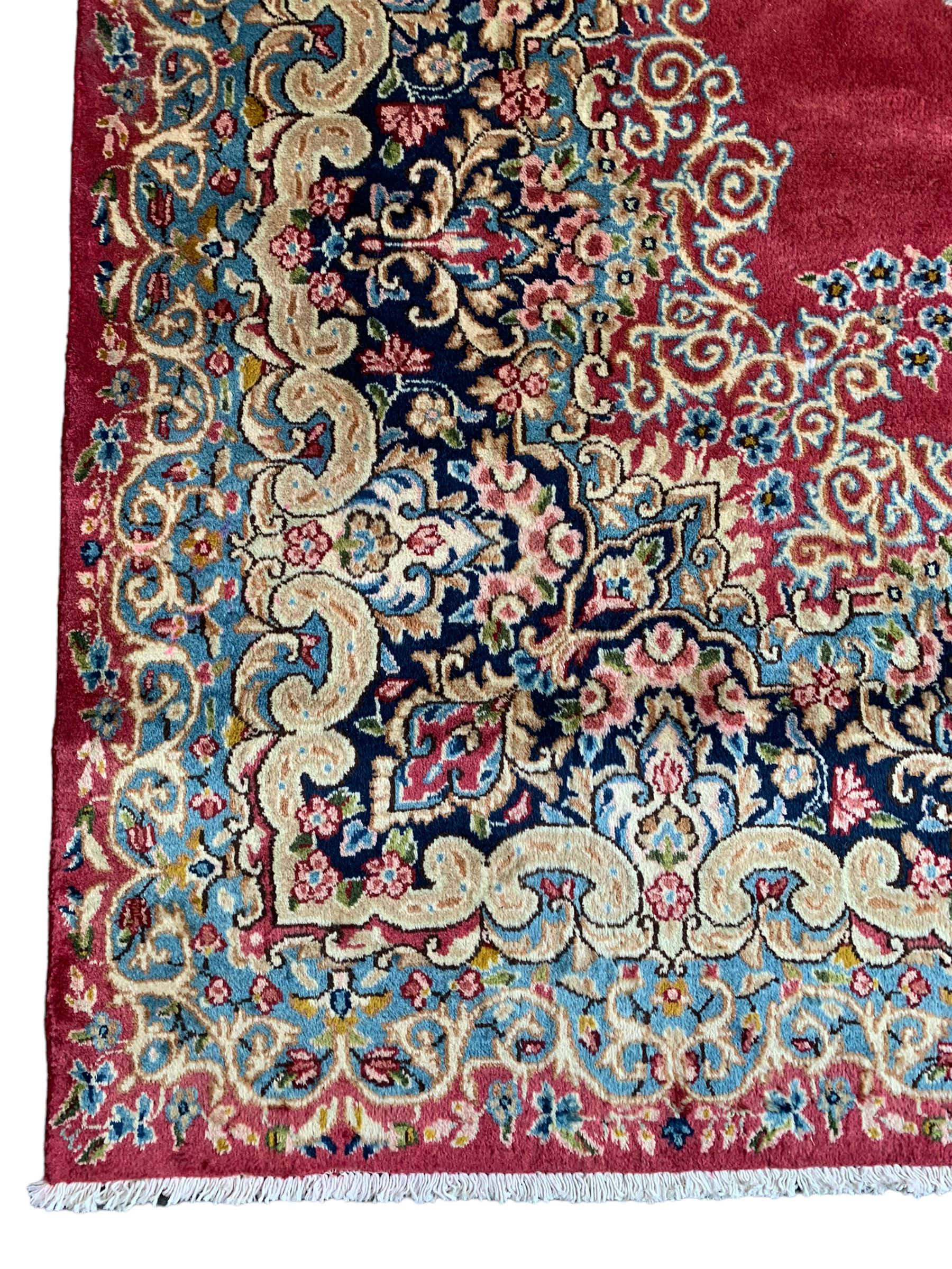 Persian Kerman red ground rug - Image 4 of 5