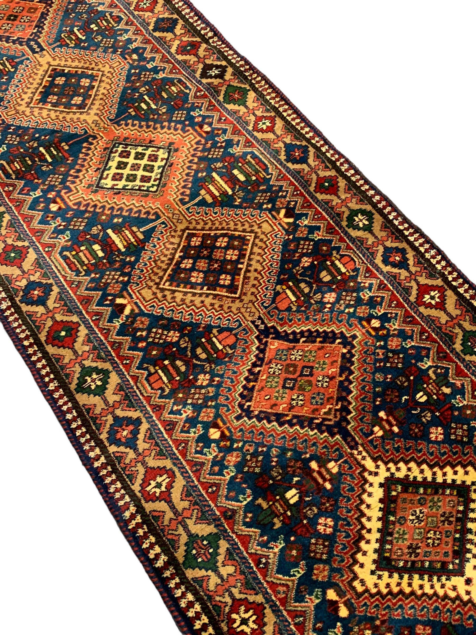 Persian Hamadan blue ground runner - Image 2 of 11