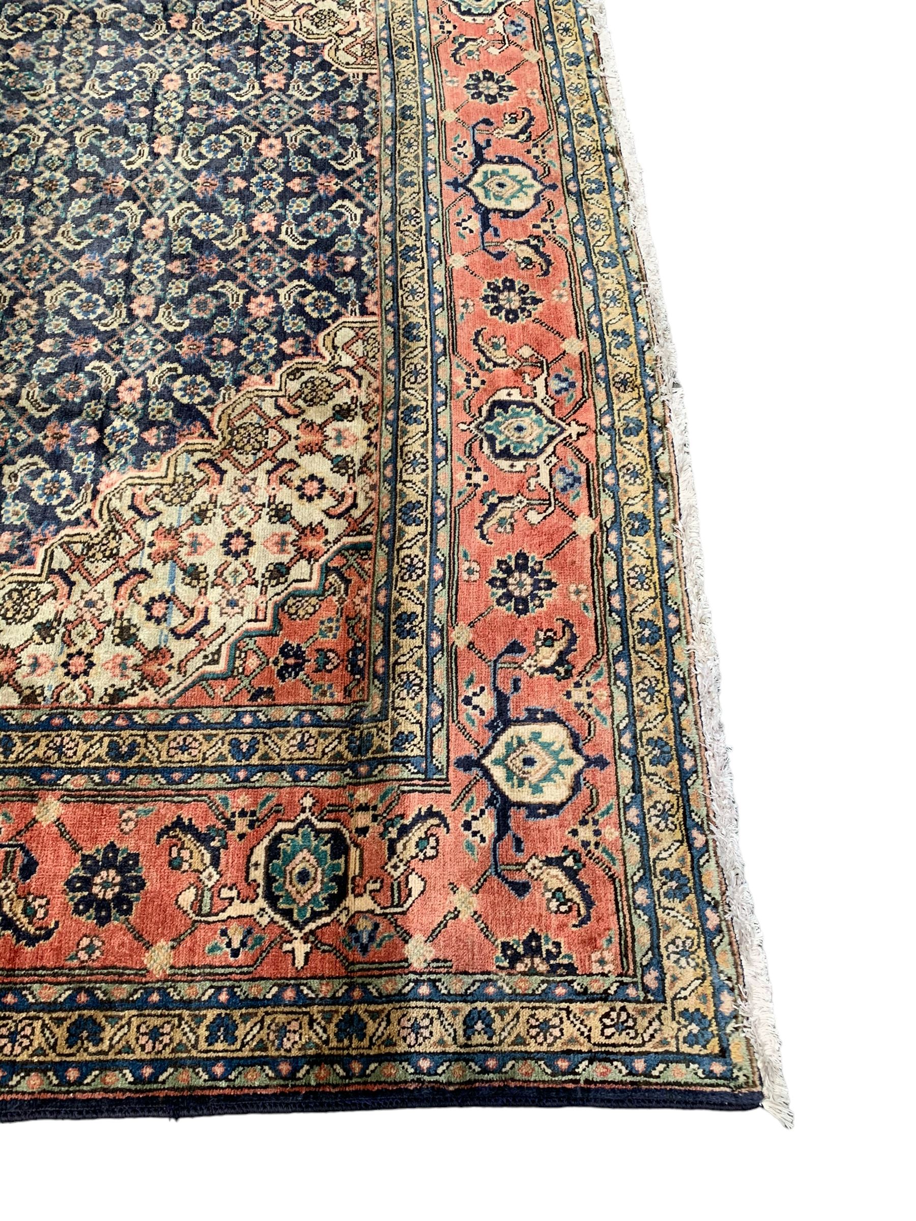 Persian pale indigo and peach ground rug - Image 3 of 8
