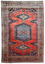 Persian Wiss red ground rug