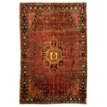 Persian Zanjan red ground rug