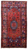 Persian Hamadan red ground rug