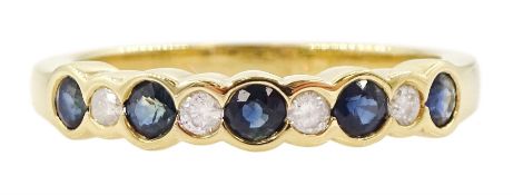 18ct gold sapphire and diamond half eternity ring