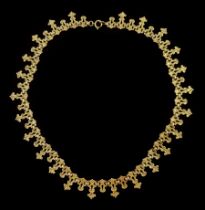 9ct gold fancy link chain necklace