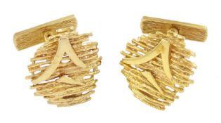 Pair of 9ct gold Chinese character cufflinks