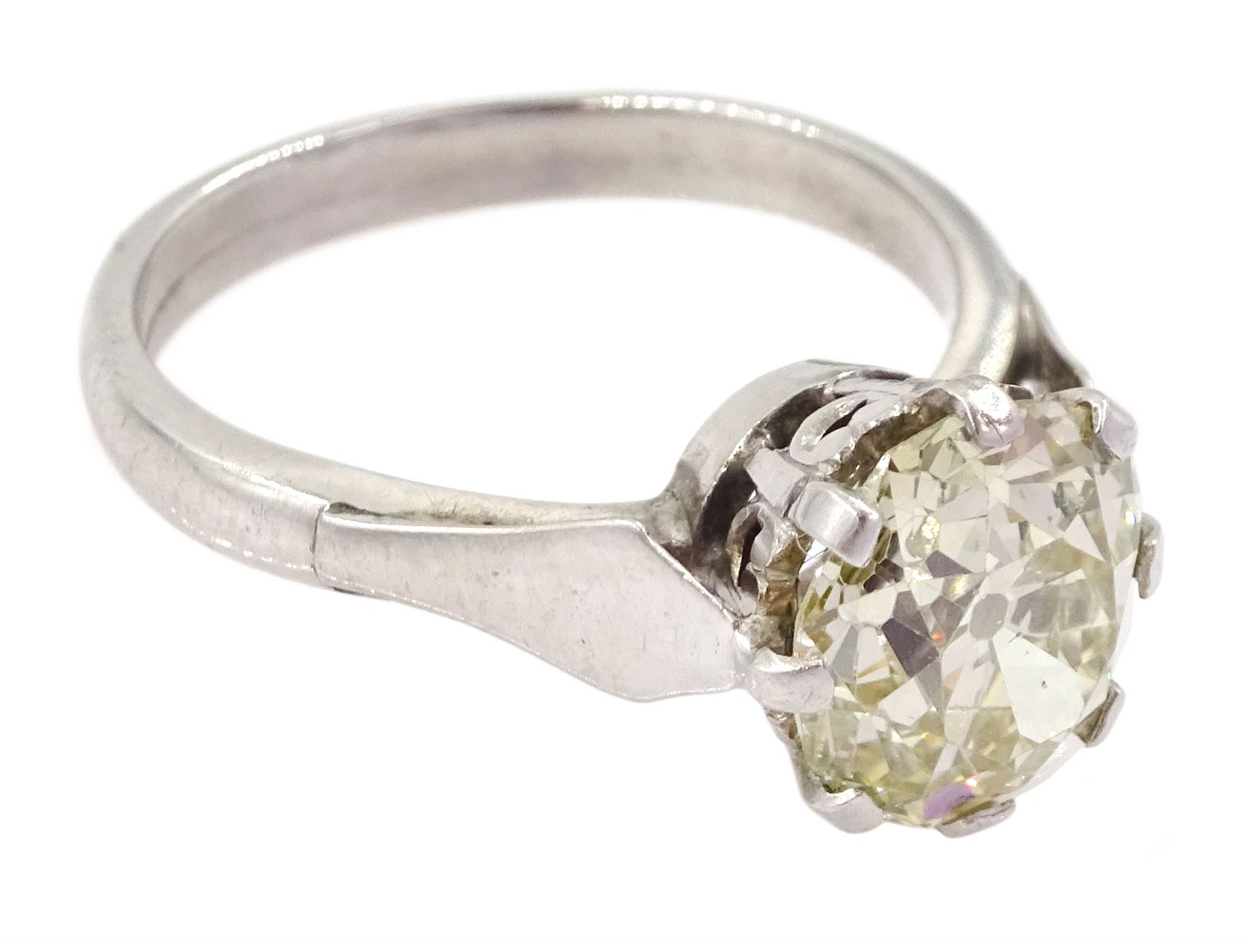 White gold single stone old cut diamond ring - Image 3 of 4