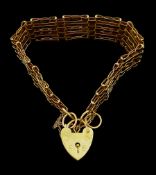 9ct gold five bar gate bracelet