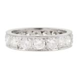 18ct white gold round brilliant cut diamond full eternity ring