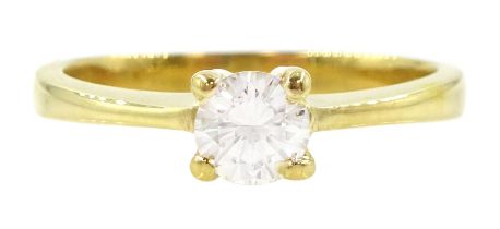 18ct gold single stone round brilliant cut diamond ring