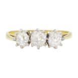 Early 20th century 18ct gold three stone old cut diamond ring