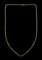 18ct gold faceted belcher chain necklace