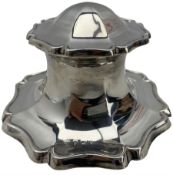 George V silver capstan inkwell